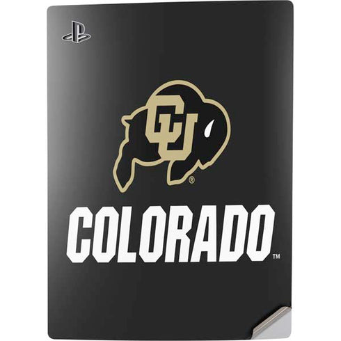 University of Colorado CU Logo on Black PS5 Digital Edition Console Skin